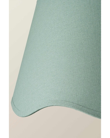 ValueLights Mabel Large Scalloped Bottom Sage Green Linen Shade 45cm