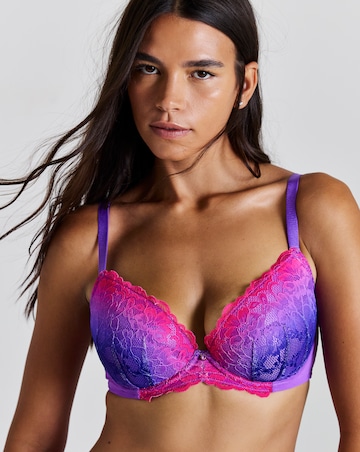 Ann Summers Sexy Lace Planet Two Tone Padded Plunge Bra Purple