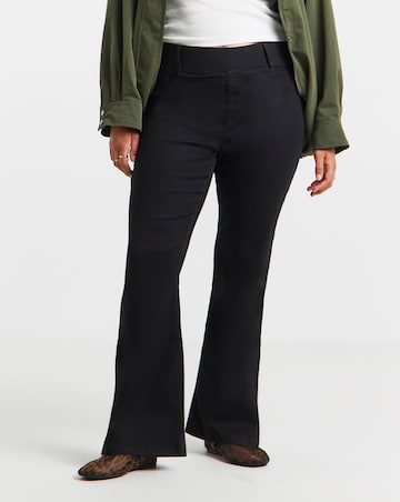 Black Stretch Flared Pull On Jeggings