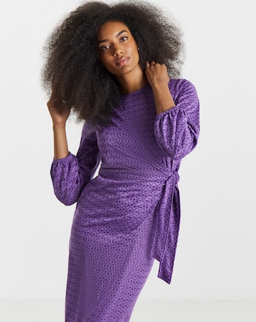 Textured Jersey Wrap Dress