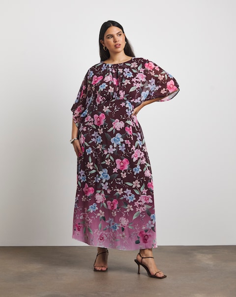 Joanna Hope Printed Crinkle Chiffon Dress