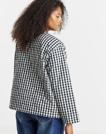 Simply Be Black Quilted Gingham Jacket