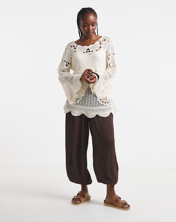 Simply Be Long Sleeve Crochet Smock Tunic