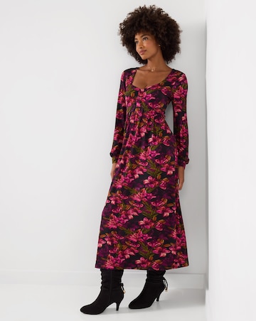 Joe Browns Lovely Lily Print Long Sleeve Jersey Midi Dress
