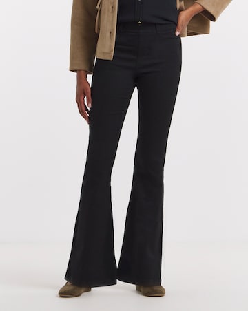 Black Stretch Flared Pull On Jeggings