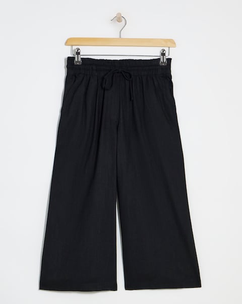 Simply Be Tie Waist Linen Mix Culottes