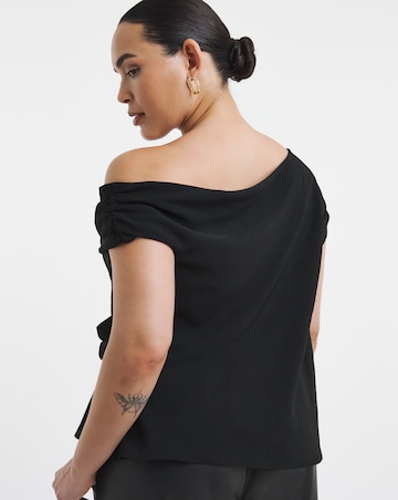 Simply Be Black Ruched Detail Top