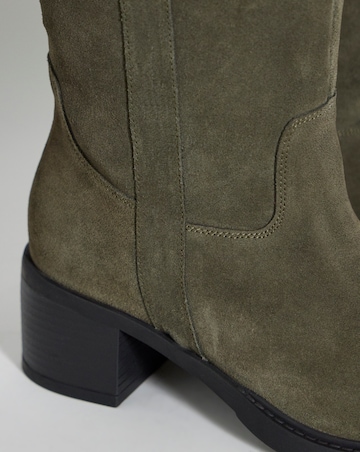 Winnie Suede Block Heel Knee Boots - Extra Wide Fit (EEE) & Super Curvy Calf