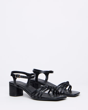 Wanda Strappy Flexible Sole Block Heeled Sandals - Wide Fit (E)