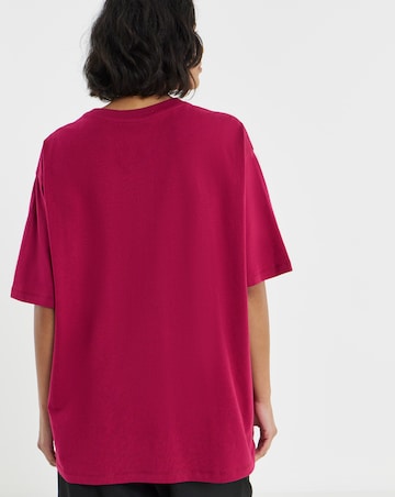 Simply Be Aubergine Dog Oversized Graphic T-Shirt