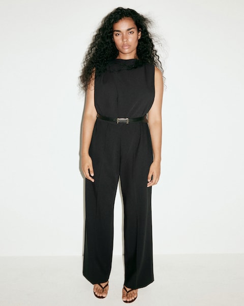 Mango Belt Detail Jumpsuit