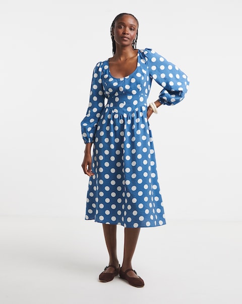 Simply Be Spot Print Angled Waist Corset Dress