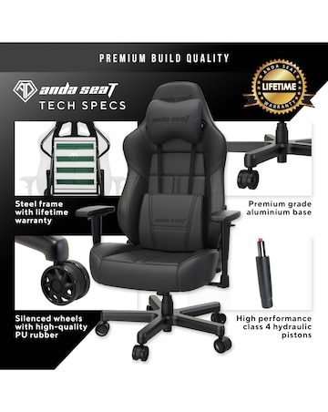 Anda seaT Dark Demon Dragon Premium Large Gaming Chair - Black