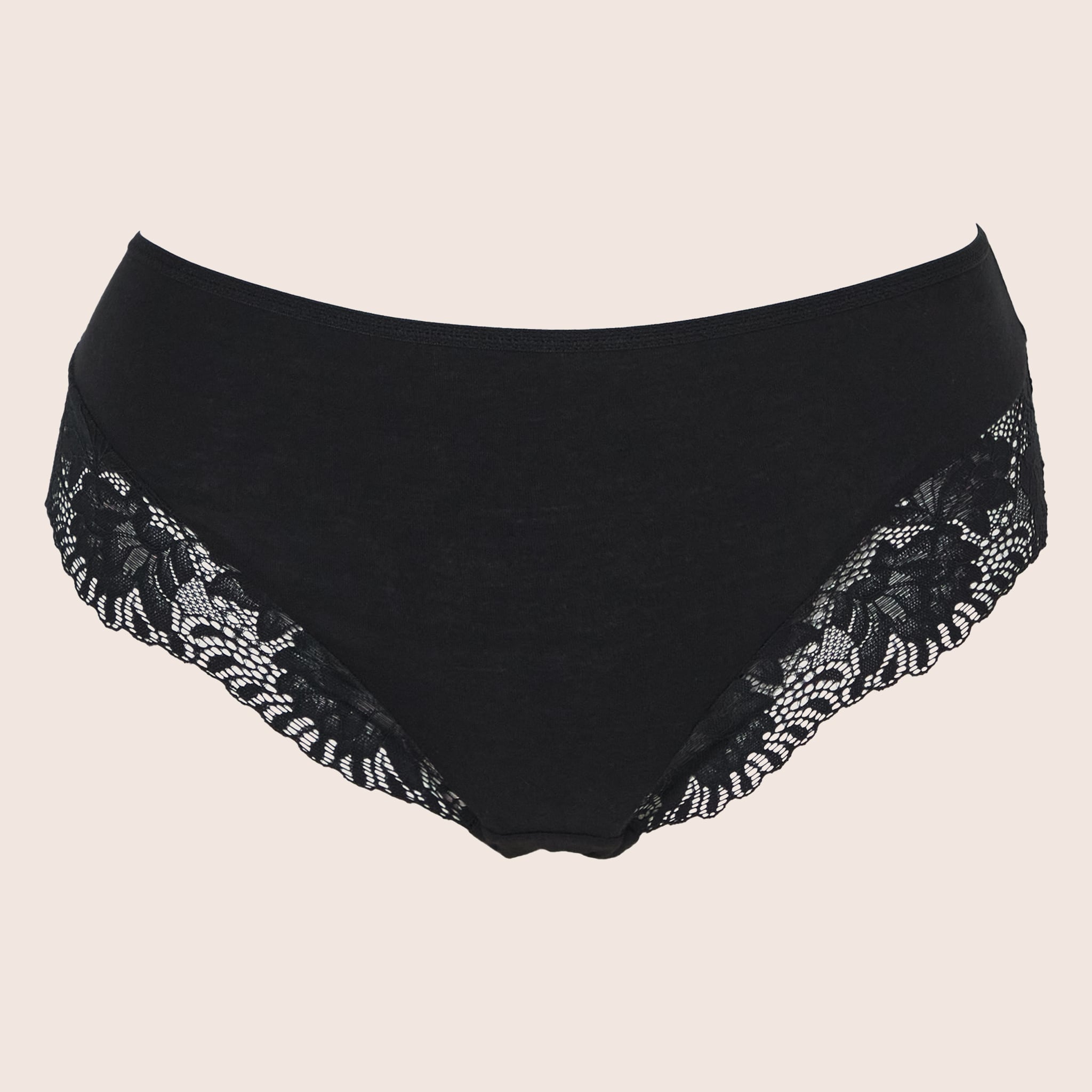black knickers on peach background Brazilian