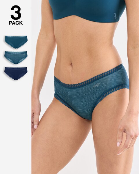 Sloggi Go Crush (3 Pack) High Leg Knickers Blue Multi