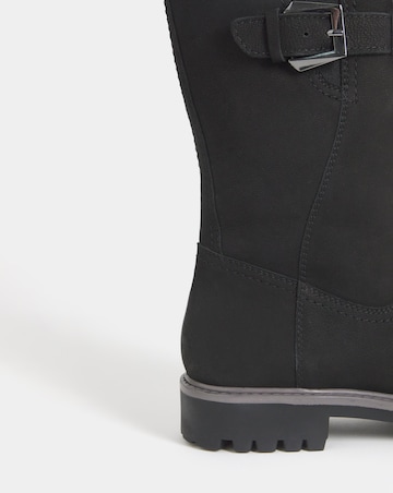 Maryse Faux Fur Trim Flat Calf Boots - Wide Fit (E)