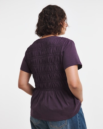 Simply Be Plum Shirred Peplum Top