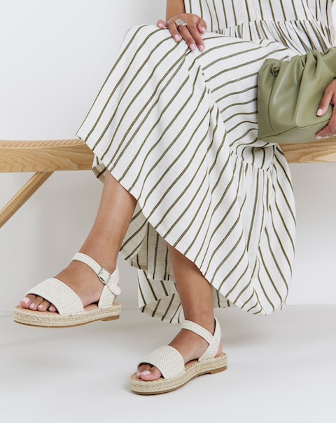 Maris Flatform Barely There Espadrille Sandals - Extra Wide Fit (EEE)