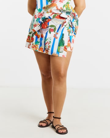 Plate Print Wrap Skort