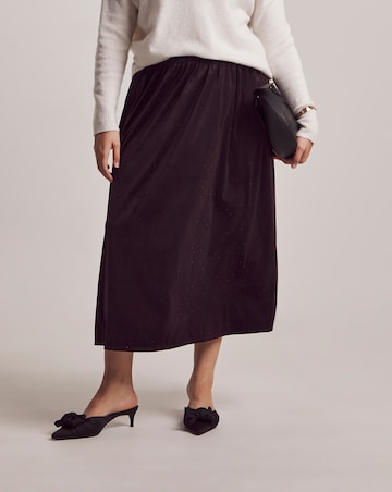 Julipa Velvet Embellished Midi Skirt