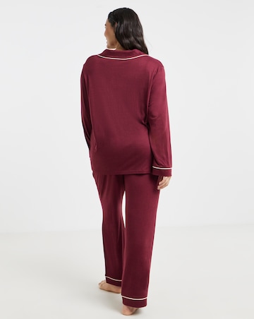 Pretty Secrets Soft Revere Pyjama Set Burgundy