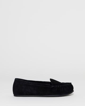 Gretel Suede Puckered Flat Loafers - Wide Fit (E)
