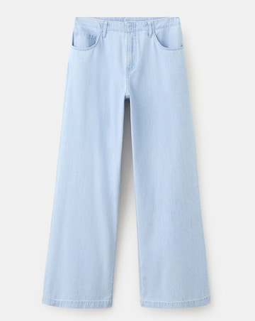 Mango Wide Leg Mid-Rise Jeans