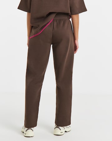 Simply Be Chocolate Whipstitch Barrel Leg Jogger