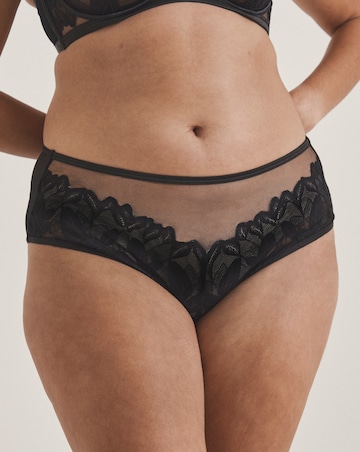 Pretty Secrets Leaf Lace Brief Knickers Black
