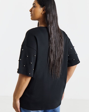 Simply Be BlackStud Short Sleeve T-Shirt