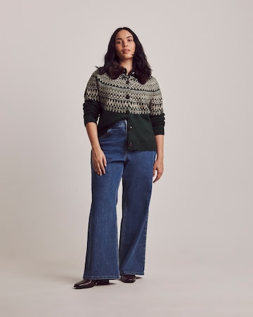 Julipa Fairisle Fur Collar Cardigan