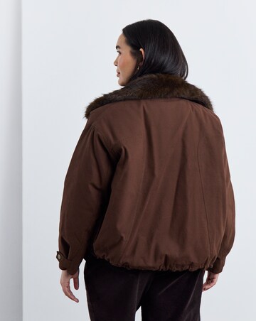 Chocolate Faux Fur Collar Parka Jacket