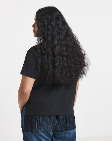 Simply Be Black Tassel Hem T-Shirt
