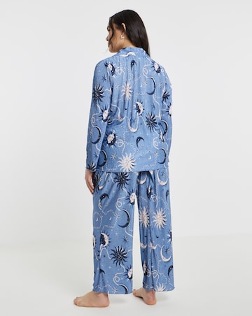 Pretty Secrets Celestial Button Through Plisse Pyjama Set