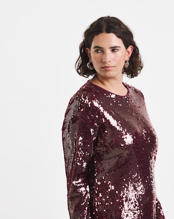 Vila Laney Sequin Midi Dress