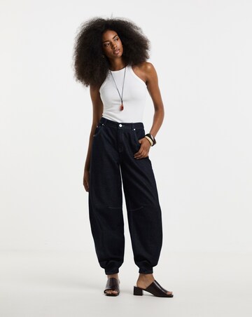 Indigo Cuffed Denim Balloon Jeans