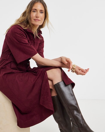 Suedette Midi Shirt Dress