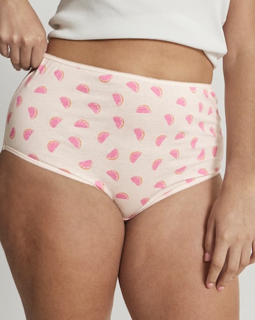 Pretty Secrets (7 Pack) Cotton Full Fit Brief Knickers Fruit Print