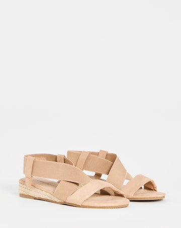 Dia Elasticated Low Wedge Espadrilles - Wide Fit (E)