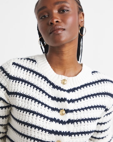 Simply Be Stripe Crew Neck Cardigan
