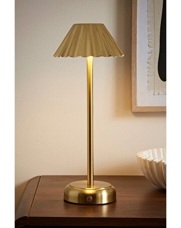 ValueLights Avery Gold Rechargeable LED Portable Table Lamp