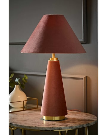 ValueLights Martha Pink Velvet Fabric Table Lamp