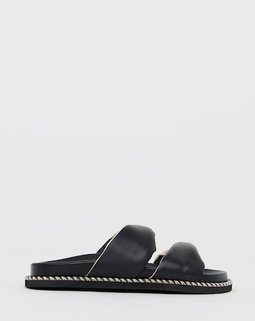 Simply Be Mica Soft Twist Leather Footbed Sandals - Extra Wide Fit (EEE)