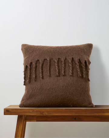 Faux Mohair Fringed Cushion
