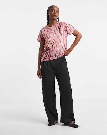 Simply Be Pink Zebra Print Mesh Relaxed Fit T-Shirt