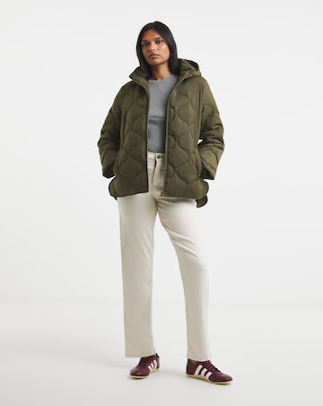 Khaki Short Quilted Jacket