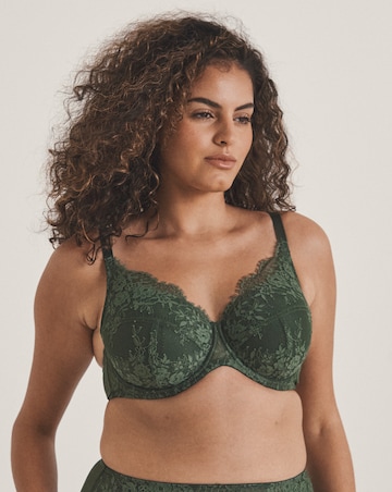 Pretty Secrets Full Cup Lace Padded Bra Green