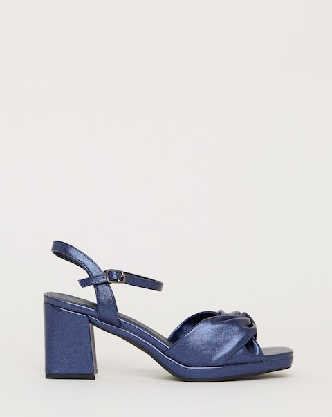Cerise Twist Upper Platform Sandal - Wide Fit (E)