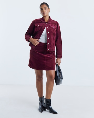 Burgundy Cord Mini Skirt