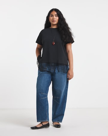 Simply Be Black Tassel Hem T-Shirt